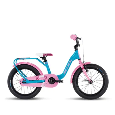 A studio shot of a child's bicycle against a white background.