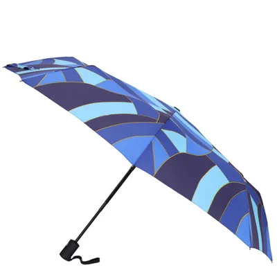 Produktbild von DOPPLER CARBONSTEEL Regenschirm BLAU GEOMETRISCH leicht automatisch Damen