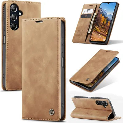 Produktbild von Hülle für Samsung Galaxy A16 Retro Kunstledertasche mit Standfunktion Schutzhülle Braun