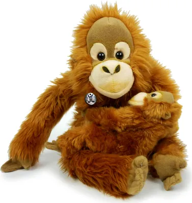Produktbild von Kuscheltier Orang Utan mit Baby Plüschtier Menschenaffe 30 cm sitzend * JASINGA