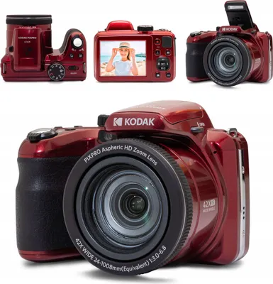 Zdjęcie produktu dla Aparat 24mm 20MP 42x ZOOM OPTYCZNY Video 1080p LCD 3" / KODAK PixPro AZ425 / Czerwony