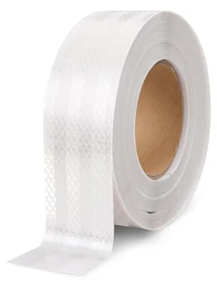 Image de 1 ruban adhésif réfléchissant blanc, ruban réfléchissant autocollant, film réfléchissant blanc en PVC de 5 cm x 25 m pour voiture, vélo, remorque et marquage