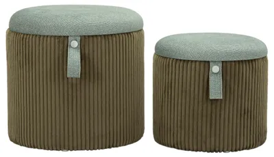Produktbild von Pouf BOLZANO mit Stauraum, Ø 38 cm & Ø 32 cm, 2er Set
