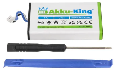 Produktbild von Akku kompatibel mit Sony LIP1708 - Li-Polymer 2600mAh - für Playstation 5 PS5 Controller, DualSense Wireless Controller - mit Öffnungswerkzeug
