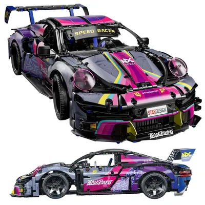 Produktbild von Rennwagen Bausteine Bausatz im Maßstab 1:10 für Erwachsene, Modellauto Set