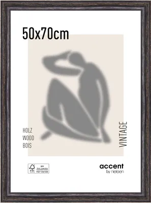 Produktbild von accent by nielsen Holz Bilderrahmen Vintage, 50x70 cm, Schwarz