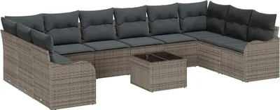Immagine prodotto di Set Divano da Giardino Grigio 55 x 55 x 37 cm polyrattan