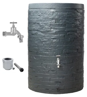 Immagine prodotto di GARANTIA MURO serbatoio per pioggia set completo 260 litri grigio grafite incl. rubinetto cromato e raccordo pluviale