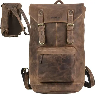 Produktbild von Greenburry Rucksack Leder braun Backpack Damen Herren VINTAGE 1689-25
