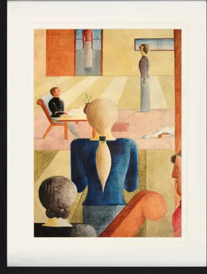 Obrázek produktu pro Oskar Schlemmer Zarámovaný obraz s elegantním paspartováním | Obrazy na zeď | V rámu - Škola žen, 1930 (80 x 60 cm)