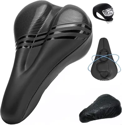 Imagen del producto de Funda para sillín de bicicleta, fabricada en gel, material de poliuretano (PU) impermeable, transpirable, ideal para bicicletas de carretera, mountain bikes y bicicletas de