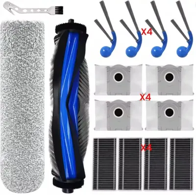 Produktbild von Zubehör für den ECOVACS DEEBOT T80 Omni Staubsaugerroboter: 1 Hauptbürste, 1 Wischtuch, 4 Seitenbürsten, 4 Filter, 4 Staubbeutel, 1 Reinigungswerkzeug