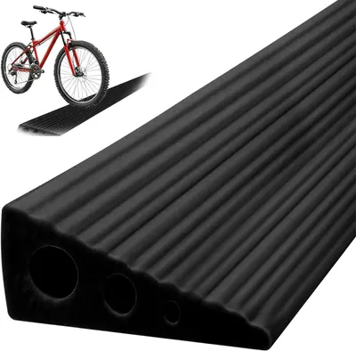 Obrázek produktu pro Rampa pro vozíčkáře z PVC – Přístupová rampa – Překonávání překážek – Protiskluzová drážka – 3 x 7 x 100 cm – Černá