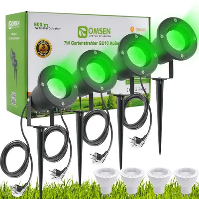 Produktbild von Bodenleuchten für den Garten, 7W GU10, grünes Licht, IP67, wasserdicht, LED-Gartenleuchte