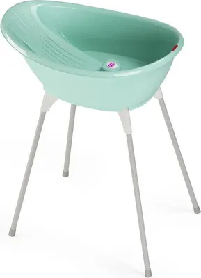 Produktbild von Famanu Babybadewanne mit Badeständer für Babys 0-12 Monate - Lichtblau