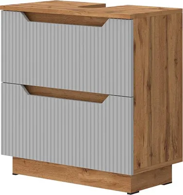 Produktbild von Waschbeckenunterschrank Vicco Lotta Grau 59.8 x 62.5 cm mit 2 Schubladen, Model 58528