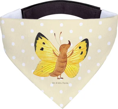 Produktbild von Mr. & Mrs. Panda Halstuch Für Hunde Schmetterling Zitronenfalter - Gelb Pastell - Geschenk, Bandana, Schmetterlinge, Fakt, Lustige Sprüche, Hundehalstuch, Hals Tuch, Hund