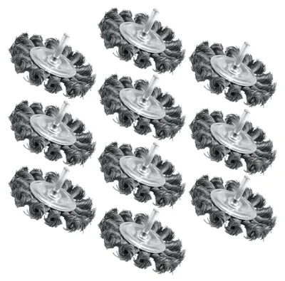 Produktbild von 10 x Drahtbürste Topfbürste Zopfbürste Bürsten Stahlbürste 75 mm