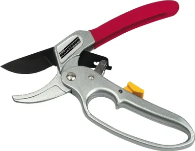 Produktbild von BRÜDER MANNESMANN Gartenschere mit Ratschenmechanismus silber / rot