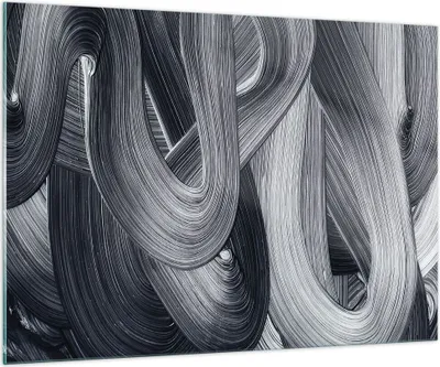 Produktbild von Bilder auf glas - Einteilig - Farbe Pinsel Schwarz - 100x70cm - Glasbilder - Wandbilder - Bilder - zum Aufhängen bereit - Wanddekoration aus Glas - Glas Bilder - Wandbild auf Glas - GAA100x70-5024