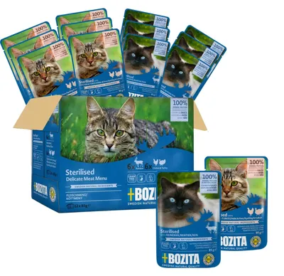 Produktbild von Bozita Sterilised Nassfutter Multibox - Häppchen in Sauce mit Fleisch - 12x85g P