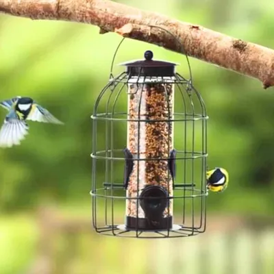 Productafbeelding van Hangende Vogelvoederbak met Beschermkooi - Weerbestendig