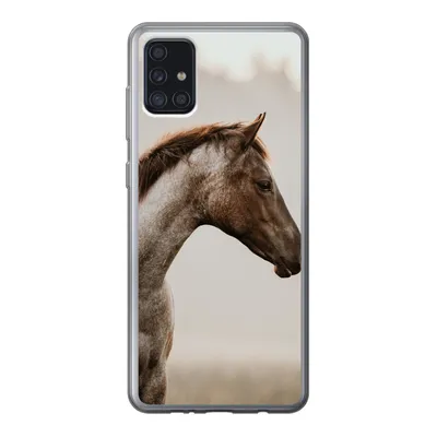 Produktbild von MuchoWow® Handyhülle Schutzhülle Hülle für Samsung Galaxy A52 5G Pferd - Nebel - Natur Silikon Softcase Handy Hülle - Umschlag