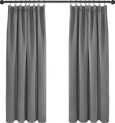 Produktbild von Famanu Verdunkelungsvorhang Graue Verdunkelungsvorhänge - Wohnzimmer Schlafzimmer - 117x138 cm - Set von 2