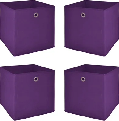 Produktbild von Faltbox FLORI 1 4er Set Korb Aufbewahrungsbox in brombeer