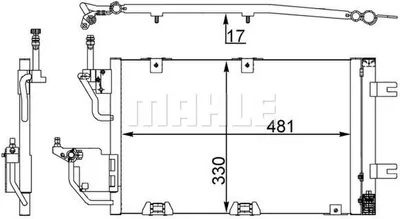 Produktbild von Kondensator, Klimaanlage MAHLE AC 400 000S