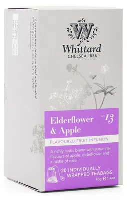 Obrázek produktu pro Ovocný čaj Whittard of Chelsea "Bez a jablko", 20 kusů.