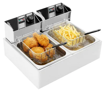 Image de Friteuse électrique, double bac - Capacité de 12 litres - Puissance de 5000 W