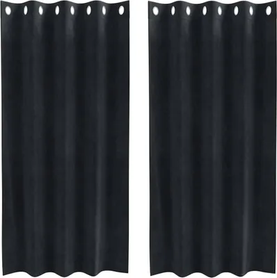 Produktbild von vidaXL Verdunkelungsvorhänge 2 pcs Schwarz 140 x 175 cm Samt