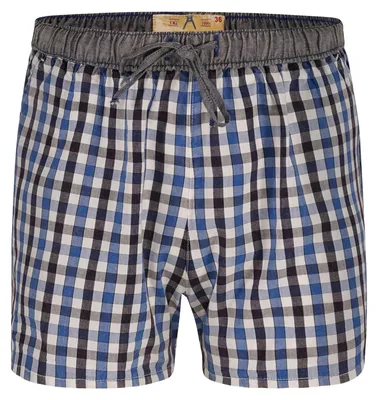 Produktbild von Luca David - Olden Glory - Pyjama Shorts aus 100% Baumwolle für Damen - Blau/Schwarz/Weiss - Grösse 42