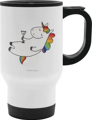 Produktbild von Mr. & Mrs. Panda Thermobecher Einhorn Cocktail - Weiß - Geschenk, Caipirinha, Isolierbecher, Geburtstag, thermosbecher, Glitzer, Freundin, Kaffeebecher To Go, Spruch