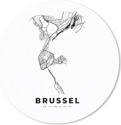 Produktbild von MuchoWow® Mauspad Mousepad Belgien - Brüssel - Stadtplan - Karte - Schwarz und weiß - Karte 20x20 cm - Mousepads - Maus Mat - Pad - Mausunterlage - Schreibtischmatte