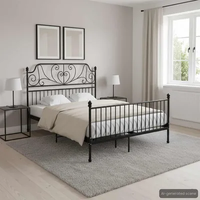 Immagine prodotto di Maison Exclusive - Struttura letto in metallo nero 160x200 cm