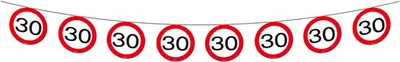Produktbild von Wimpelkette 12 Meter Verkehrsschild 30