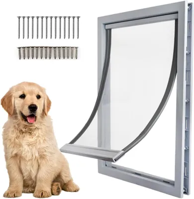 Productafbeelding van Huisdierluik - Kattenluik Hondendeur - Zelfstandig Buiten - Magnetische Sluiting - 46x32 cm - Wit