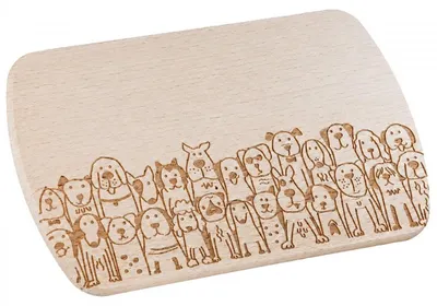 Image de GILDE Brettchen, "Hundebande", Hundmotiv, Holz, naturfarben, VE 6, L. 14 cm, B. 24 cm, H. 1 cm