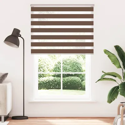 Image de vidaXL Store double brun 145 x 200 cm Largeur du tissu 140,9 cm Polyester
