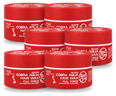 Immagine prodotto di 6 x Cera modellante per capelli Red One Cobra Aqua - Massima tenuta - 150 ml - Confezione vantaggiosa - 6 pezzi