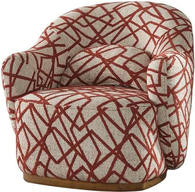 Immagine prodotto di Poltrona Wing Chair Moderna Tessuto Soggiorno Poliestere Arancione Design