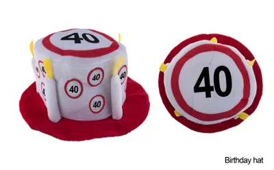 Immagine prodotto di Cappello compleanno 40 anni segno stradale Dimensioni: senza attributo