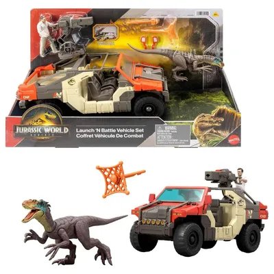 Immagine prodotto di Mattel Jurassic World Super All Terrain Car con autista e dinosauro JGB59