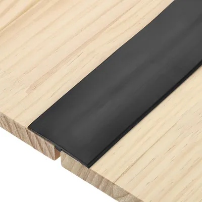 Productafbeelding van T-profiel, overgangsprofiel, zelfklevend, pvc, deurdrempellijst, zwart, 2 m x 5 cm
