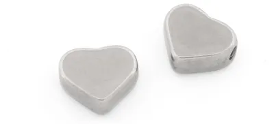Produktbild von Vintageparts Zwischenperle Herz aus 304 Edelstahl 7 mm 2 Stück
