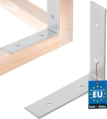 Produktbild von KOTARBAU® Winkelverbinder 80 x 80 x 20 mm verzinkter Stahl Silber Schwerlastwinkel Balkenverbinder Möbelwinkel Winkelblech Holzverbinder Regalwinkel Winkel Metall Verzinkt Stabil Langlebig Stahlwinkel