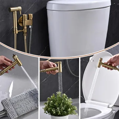 Produktbild von Bidet-Handdusche - gebürstetes Gold - Set - Messing