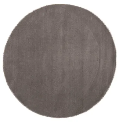 Produktbild von Handgefertigter Wollteppich Gabbeh Lola Rund Grau Ø 60 cm Weich, Hochwertig, Zeitlos | Runder Teppich für Gemütlichkeit & Eleganz im Wohnzimmer, Schlafzimmer und Diele